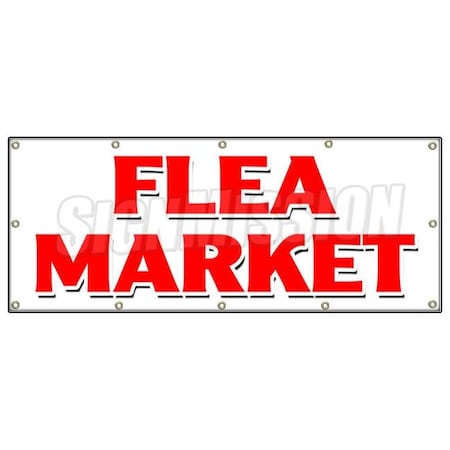 Signmission FLEA MARKET BANNER SIGN produce clothes discount kitchen fruit tools B-120 Flea Market